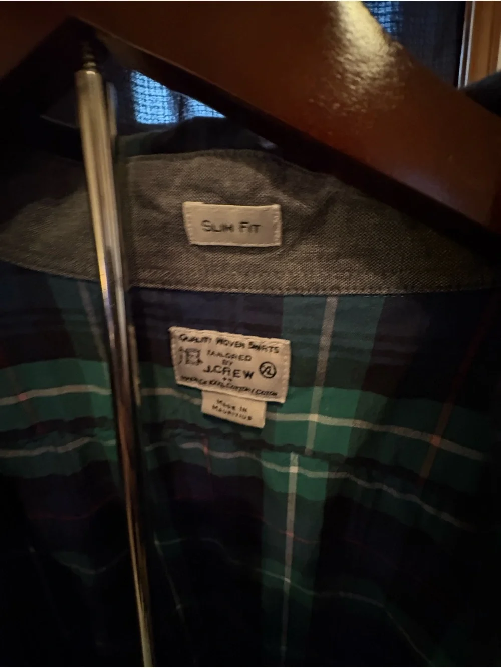 J.Crew Slim Fit Blackwatch Plaid Button Down Shirt Men’s Medium Green Blue Cotto